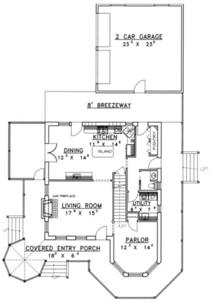 First Floor for House Plan #039-00088