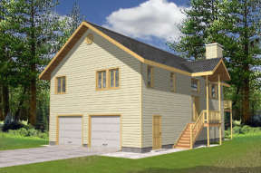 Cabin House Plan #039-00090 Elevation Photo