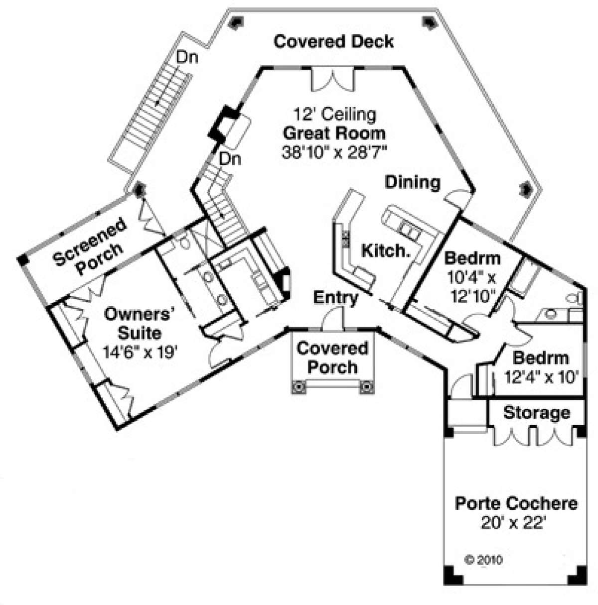 First Floor for House Plan #035-00558