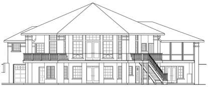 Rear Elevation for House Plan #035-00558