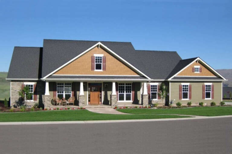 House Plan House Plan #13452 Angled Front Elevation
