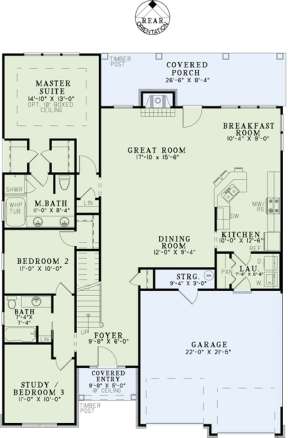Floorplan 1 for House Plan #110-00881