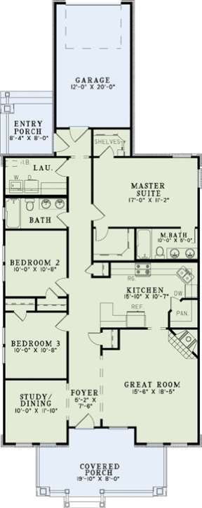 Floorplan 1 for House Plan #110-00884