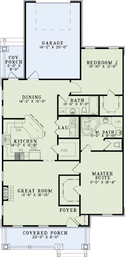 Floorplan 1 for House Plan #110-00885