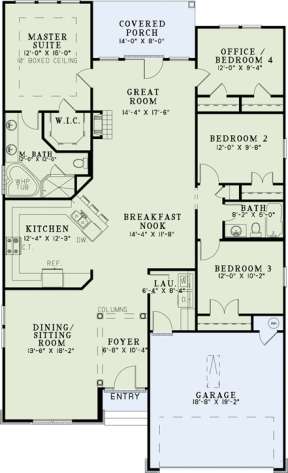 Floorplan 1 for House Plan #110-00886