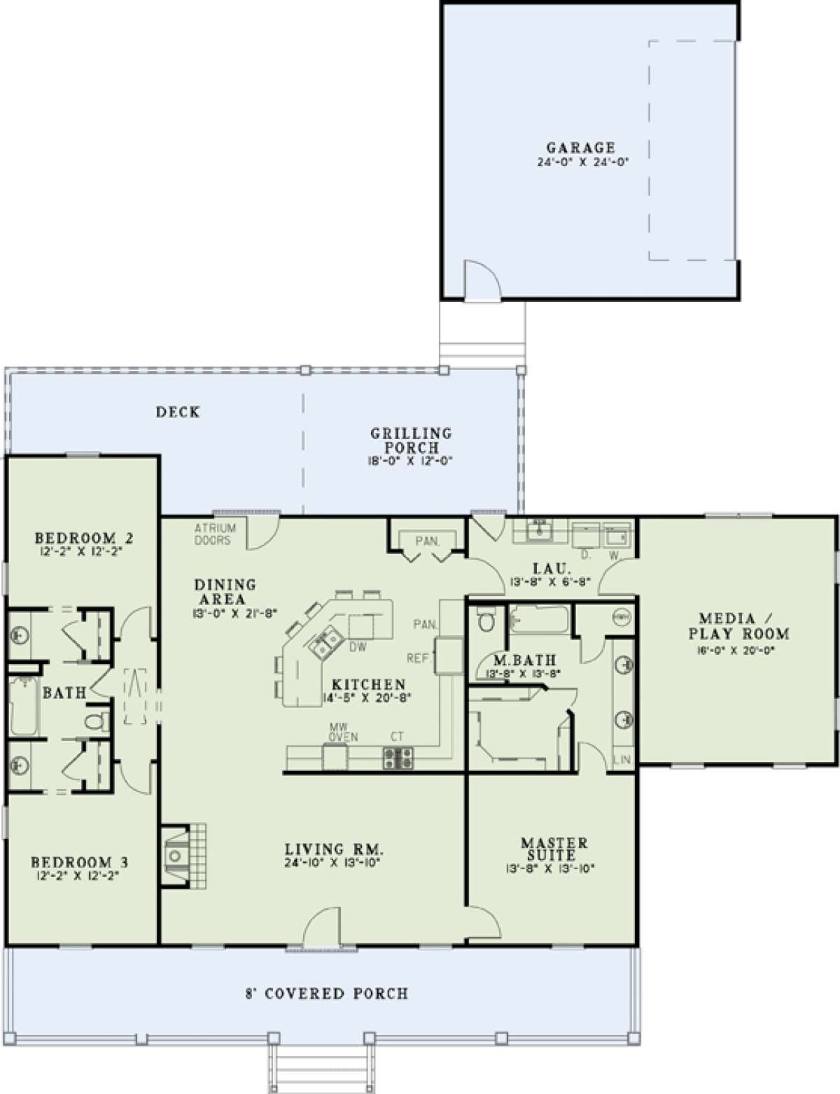 Floorplan 1 for House Plan #110-00887