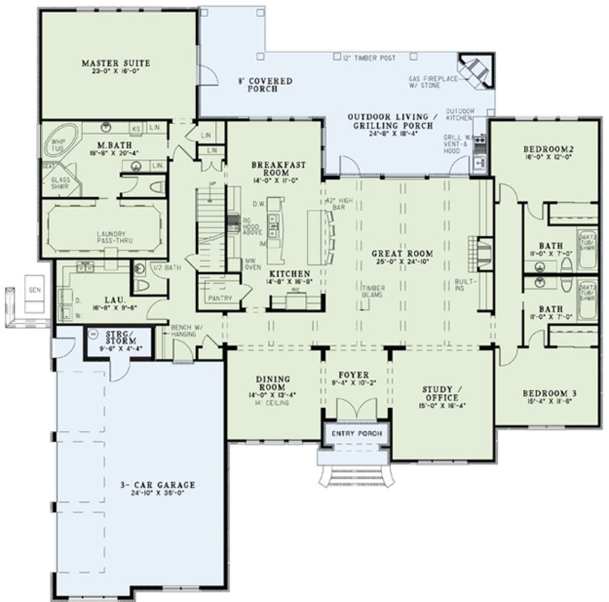 Floorplan 1 for House Plan #110-00895
