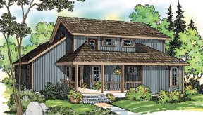 Cabin House Plan #035-00561 Elevation Photo