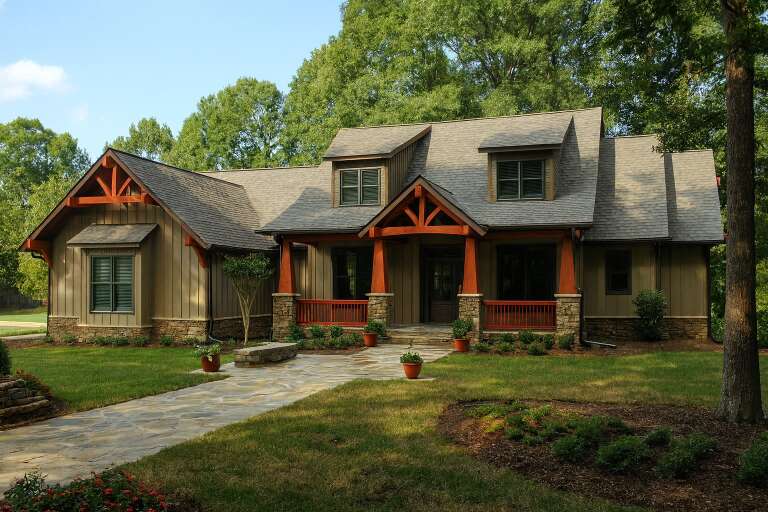 House Plan House Plan #13476 Angled Front Elevation