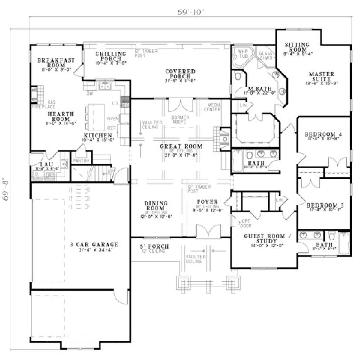 Floorplan 1 for House Plan #110-00898