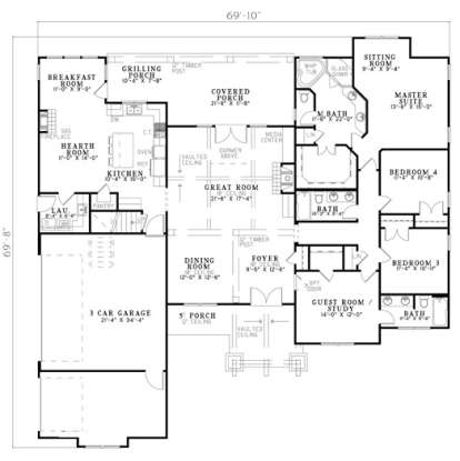 Floorplan 1 for House Plan #110-00898