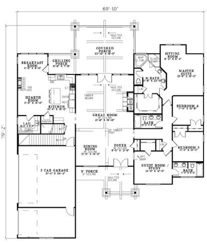 Floorplan 2 for House Plan #110-00899