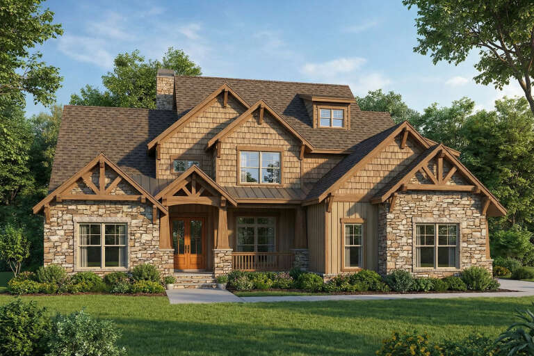 House Plan House Plan #13480 Angled Front Elevation