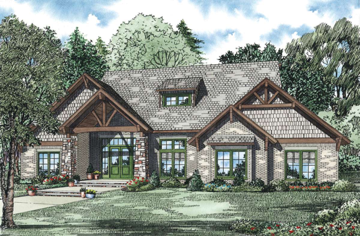 Craftsman Plan: 3,580 Square Feet, 4 Bedrooms, 3.5 Bathrooms - 110-00904