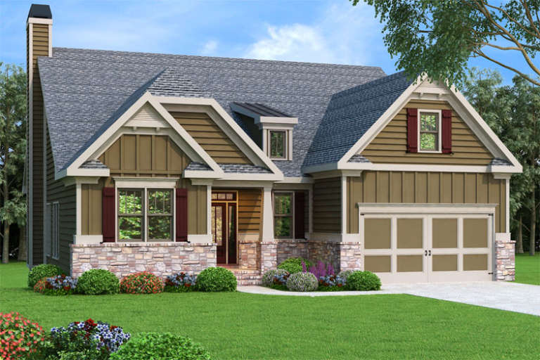 Craftsman House Plan #009-00117 Elevation Photo