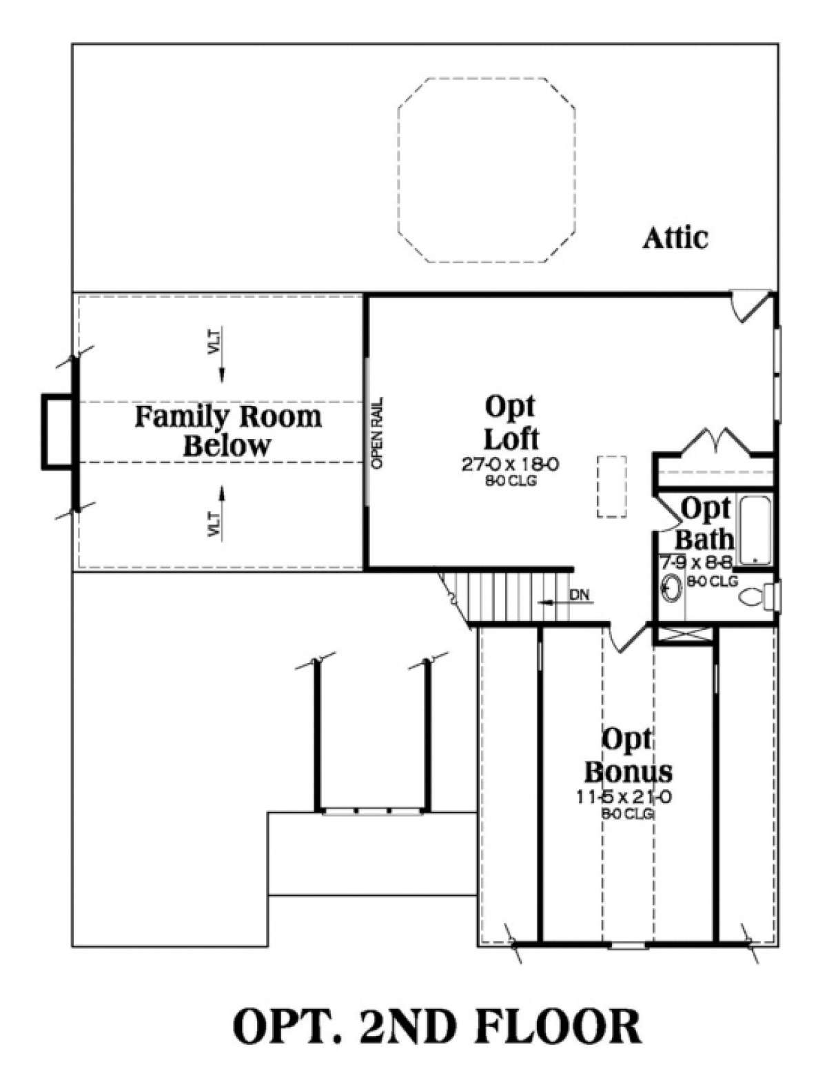 Second Floor for House Plan #009-00117