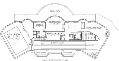 BasementFloor for House Plan #039-00099