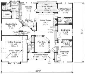 Main Floor for House Plan #098-00260