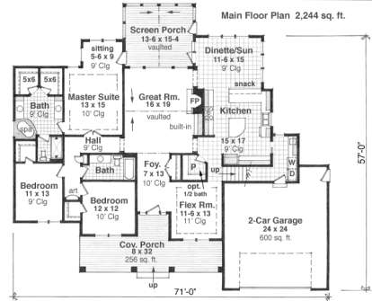 Main Floor for House Plan #098-00264