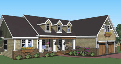 Ranch House Plan #098-00266 Elevation Photo