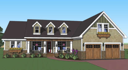 Ranch House Plan #098-00266 Elevation Photo