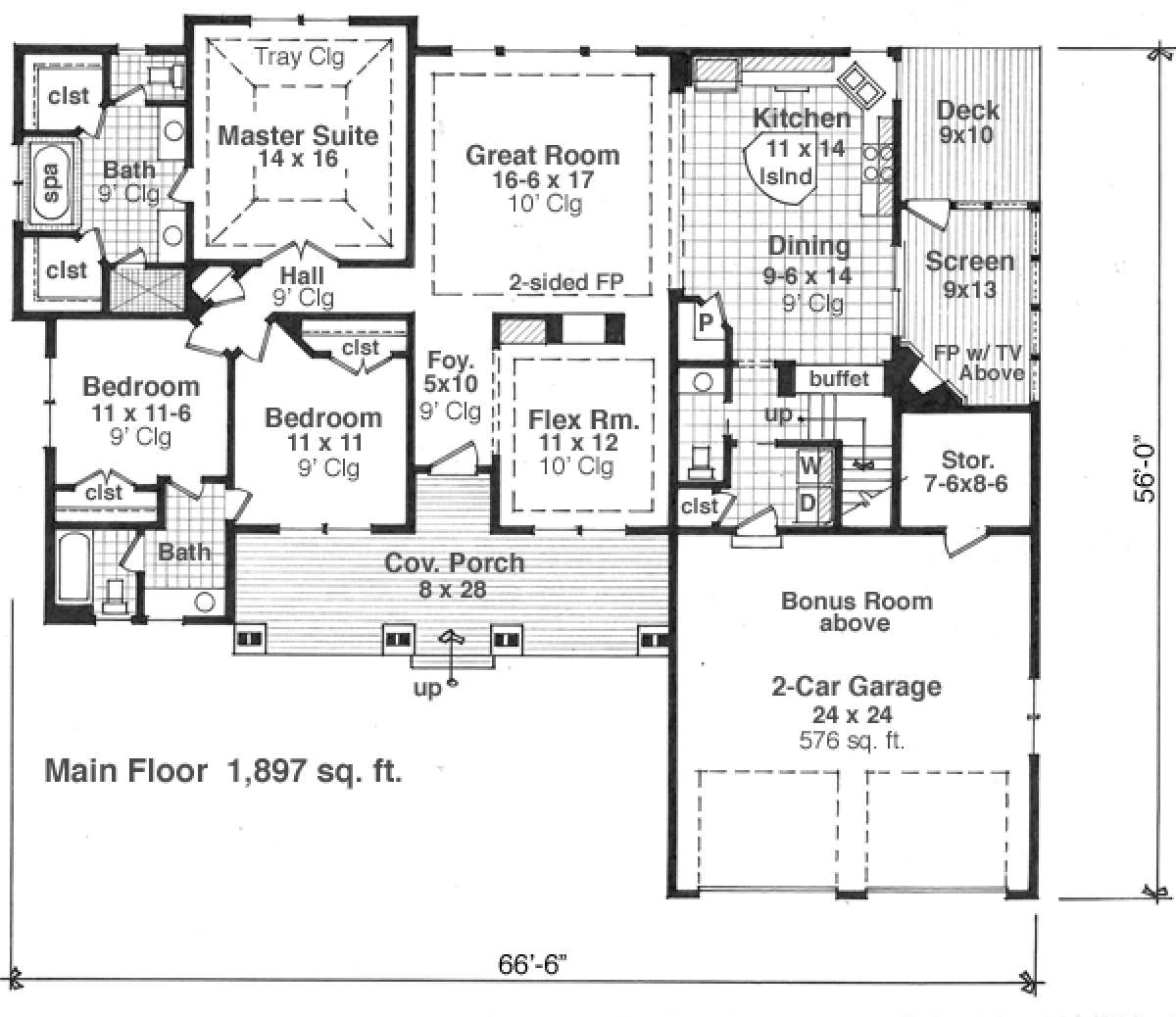 Main Floor for House Plan #098-00266