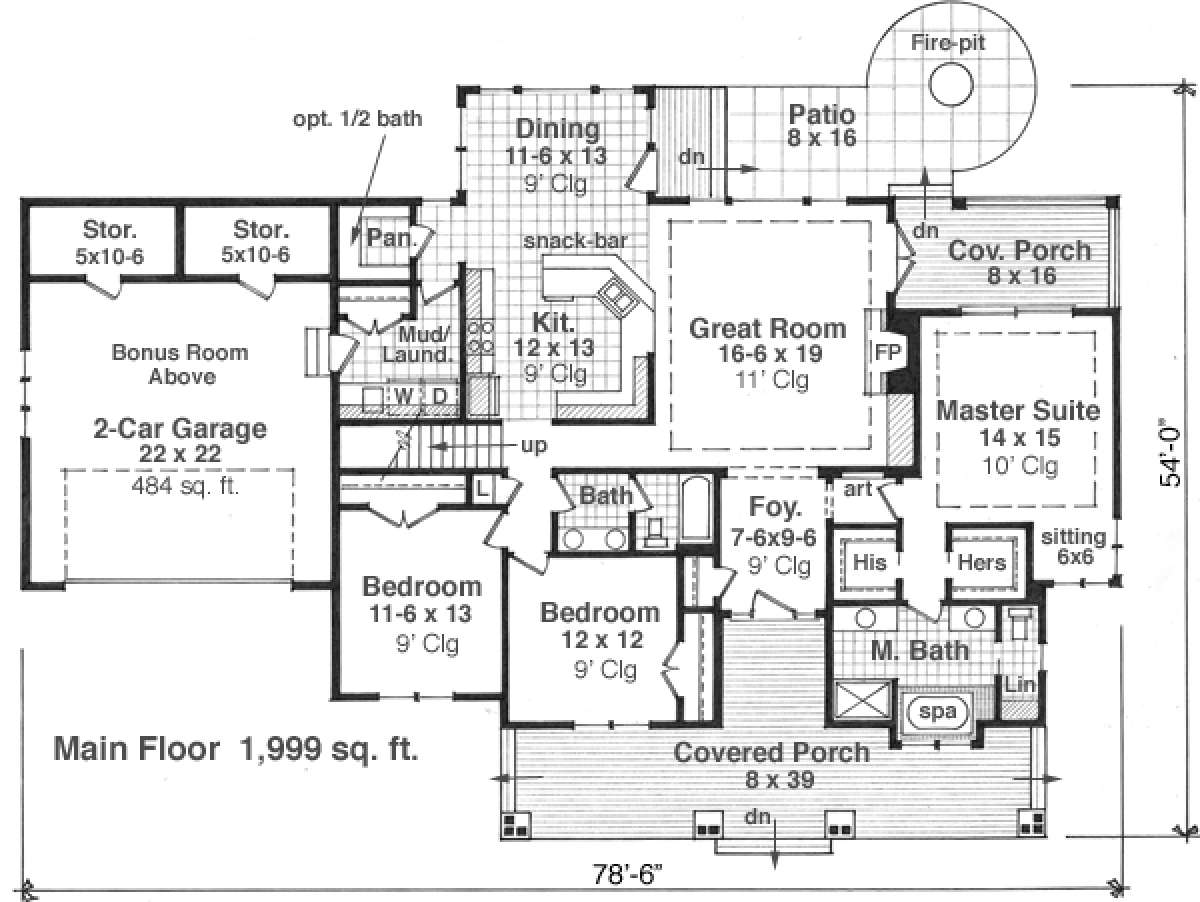 Main Floor for House Plan #098-00267