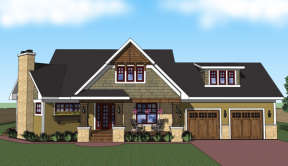 Craftsman House Plan #098-00268 Elevation Photo