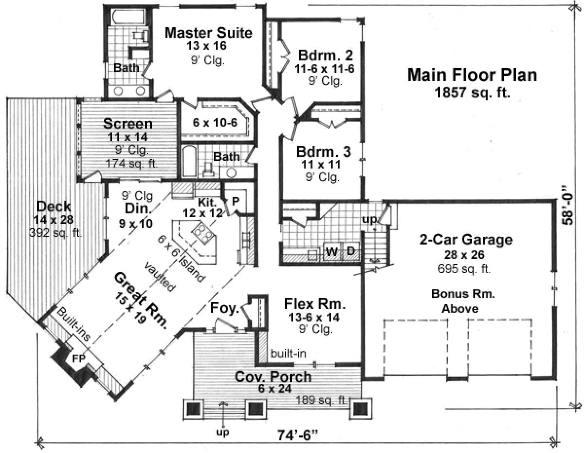 Floorplan 1 for House Plan #098-00268