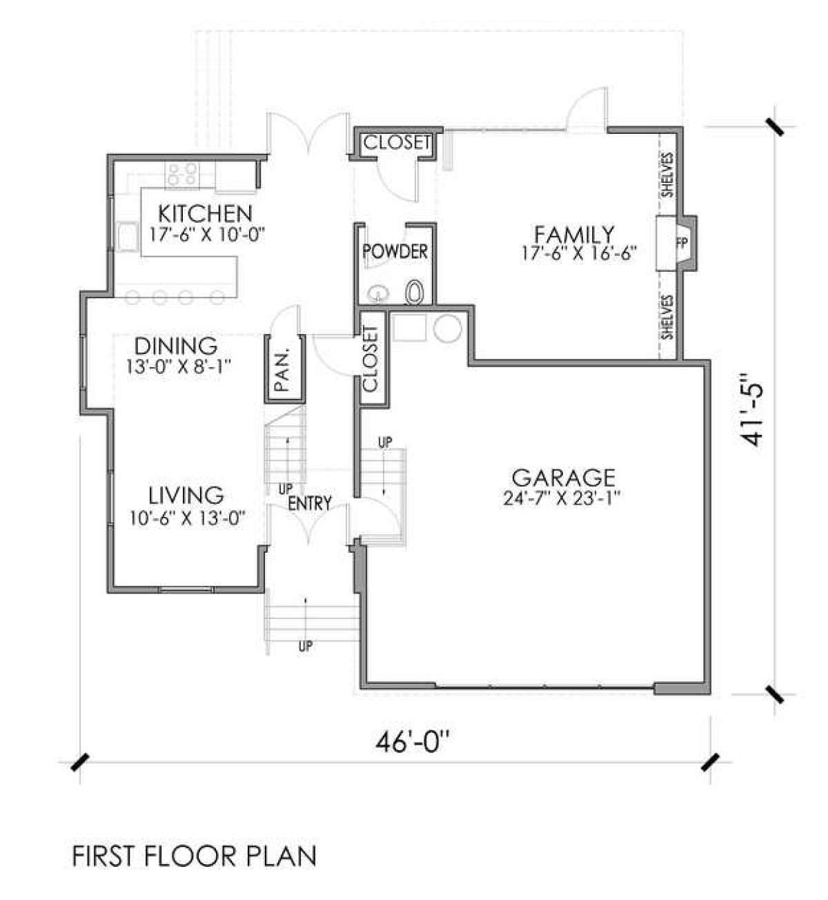 Floorplan 1 for House Plan #4396-00001