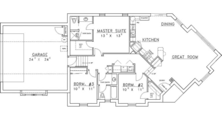 House Plan House Plan #1355 Drawing 1