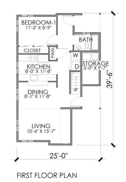 Floorplan 1 for House Plan #4396-00003