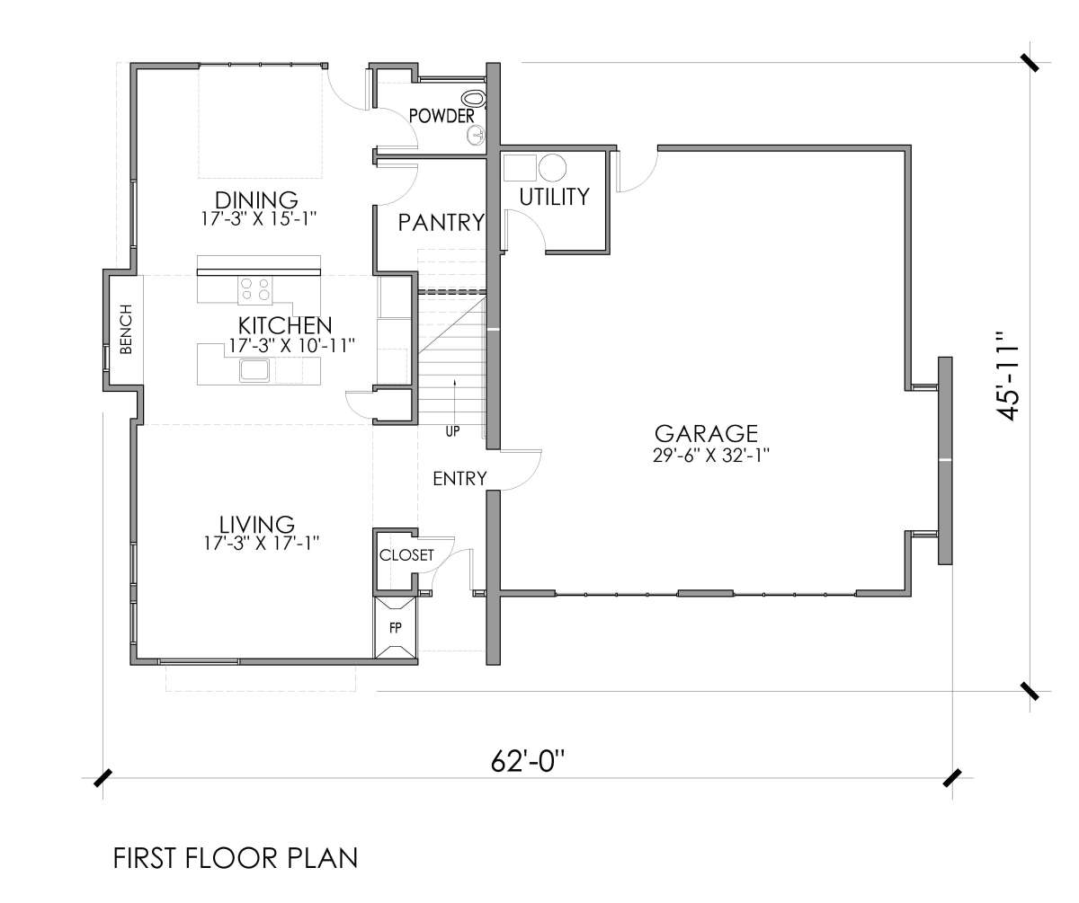 Floorplan 1 for House Plan #4396-00004
