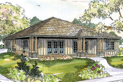 Cabin House Plan #035-00563 Elevation Photo