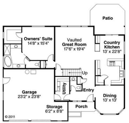 First Floor for House Plan #035-00567