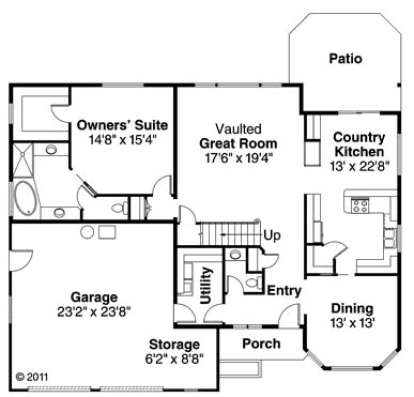 First Floor for House Plan #035-00567