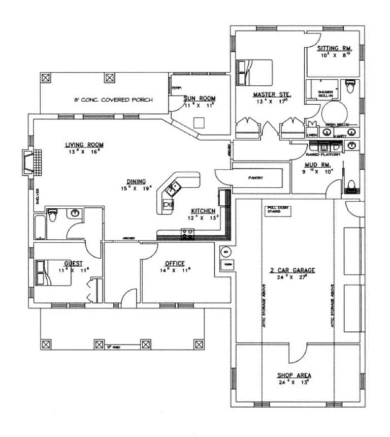 House Plan House Plan #1356 Drawing 1