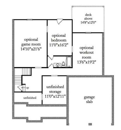 Basement Floor Plan for House Plan #5458-00048