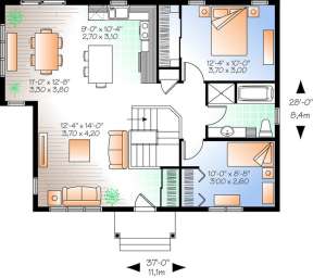 Floorplan 1 for House Plan #034-00963