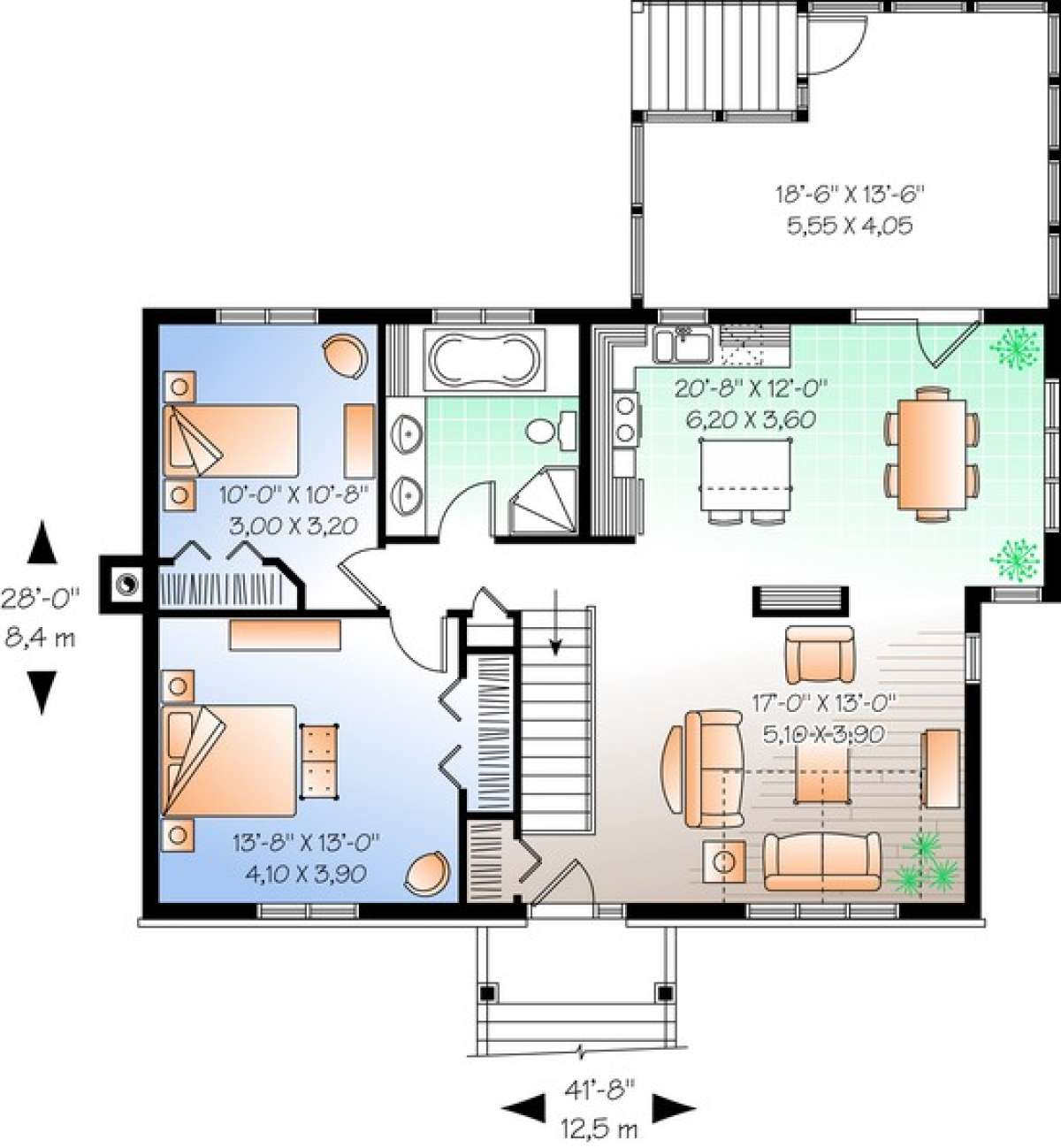 Floorplan 2 for House Plan #034-00964
