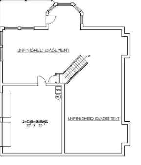 Garage/Basement Floor for House Plan #039-00105