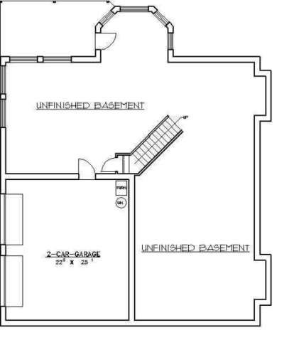 Garage/Basement Floor for House Plan #039-00105