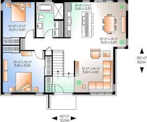 Floorplan 1 for House Plan #034-00967