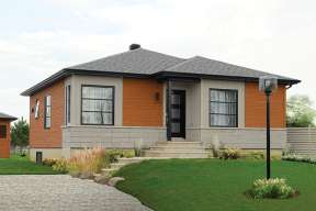 Narrow Lot House Plan #034-00968 Elevation Photo