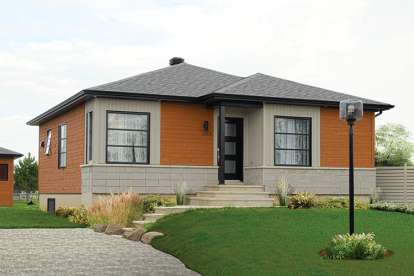 Modern House Plan #034-00968 Elevation Photo