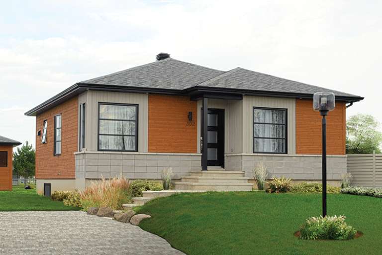 Narrow Lot House Plan #034-00968 Elevation Photo