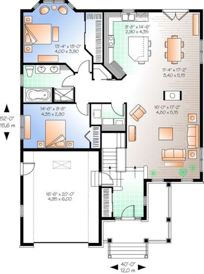 Main Floor for House Plan #034-00969