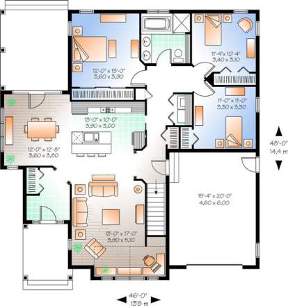 Floorplan1 for House Plan #034-00973