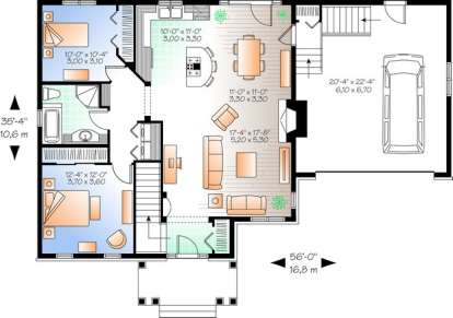 Floorplan 1 for House Plan #034-00974