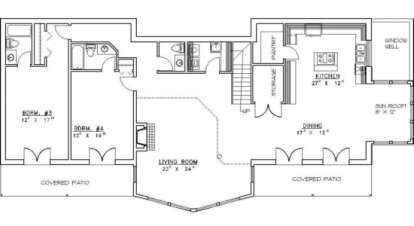 Basement Floor for House Plan #039-00106